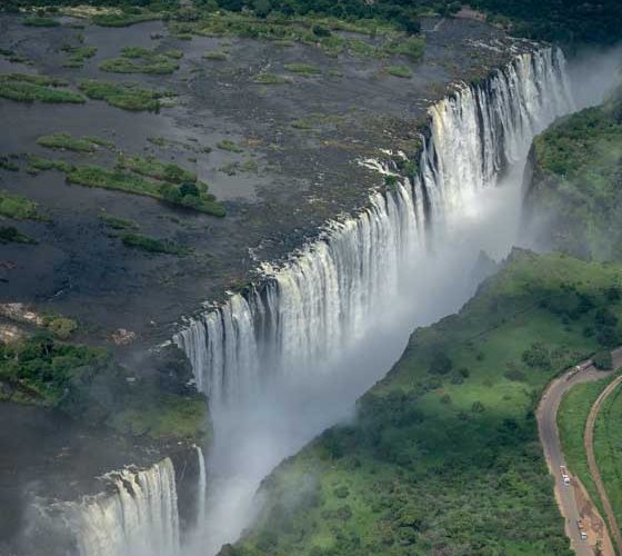 Victoria Falls on the Zambezi, between Zambia and Zimbabwe