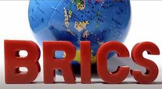 BRICS lettering in front of a globe