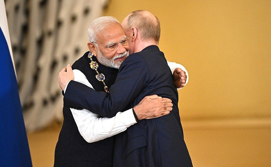 Indian Prime Minister Narendra Modi and Russian President Vladimir Putin, July 2024