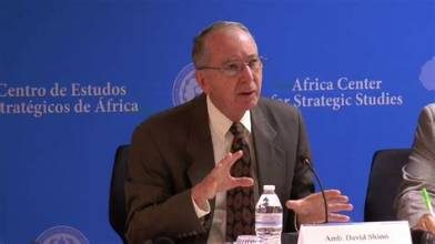 Professor David Shinn speaking at the Africa Center for Strategic Studies